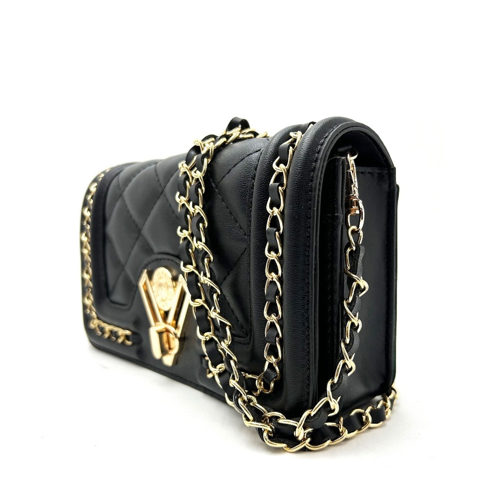 Valentino Orlandi Black Crossbody Bag with Gold Accents - Picture 2 of 6